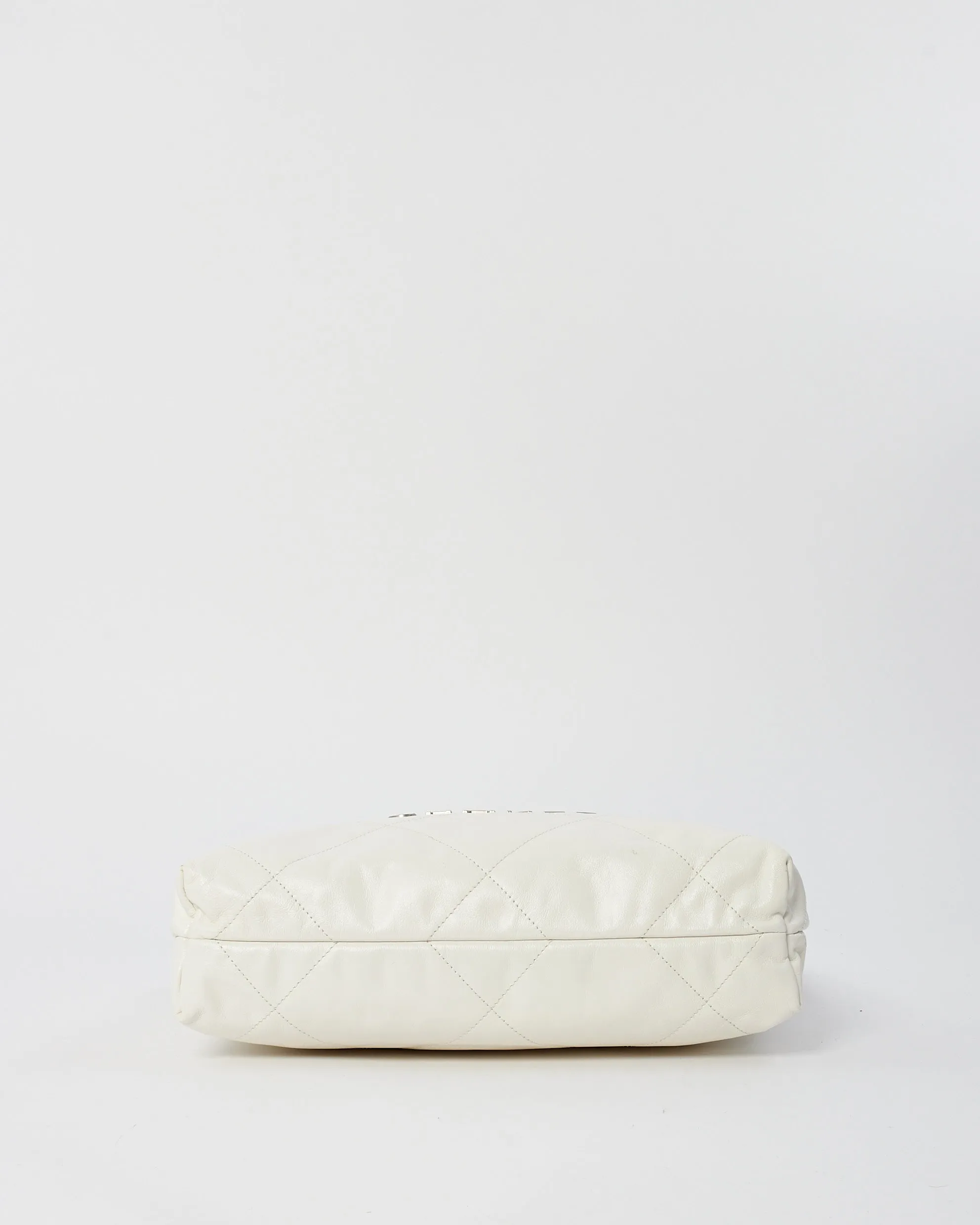 Chanel White Lambskin Leather Chanel 22 Shoulder Bag