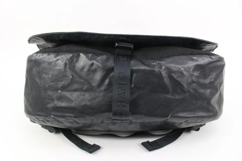 Chanel XL Black Sports Logo CC Messenger Crossbody Bag 71ck315s