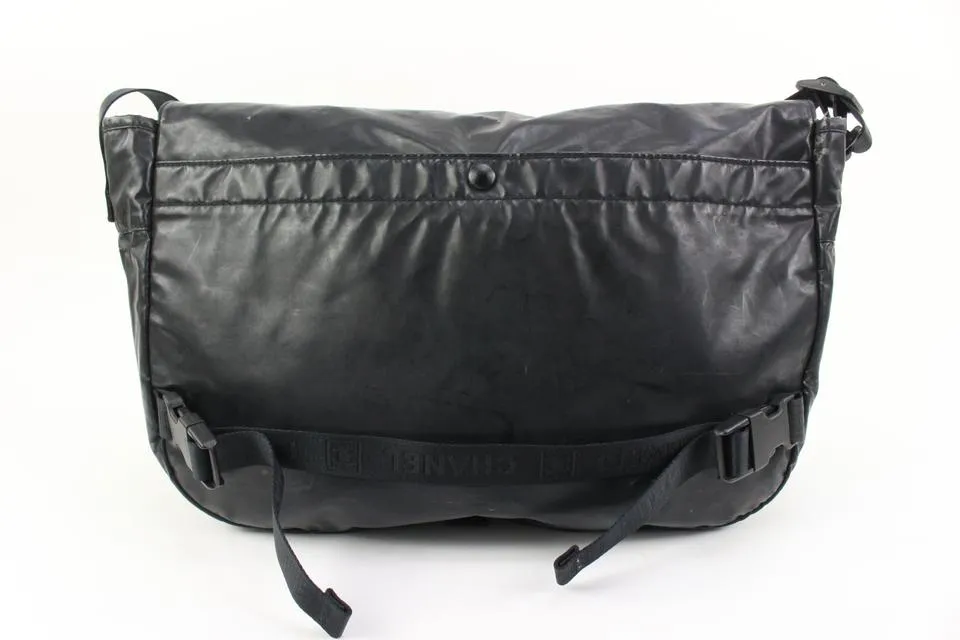 Chanel XL Black Sports Logo CC Messenger Crossbody Bag 71ck315s