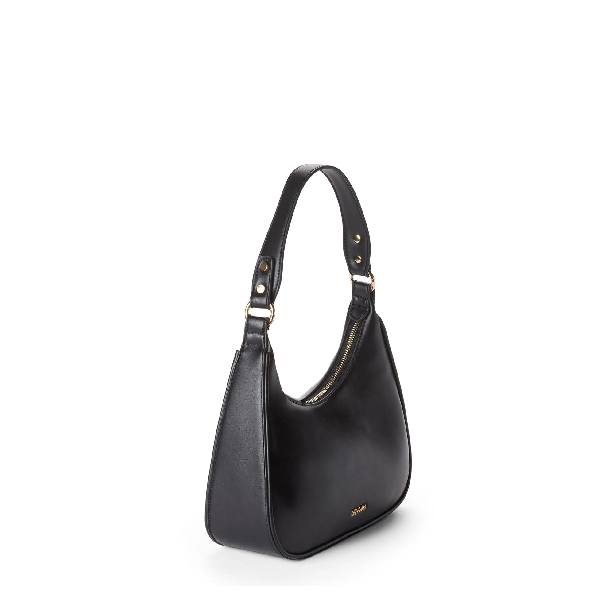 Charlie Vegan Leather Shoulder Bag | Black