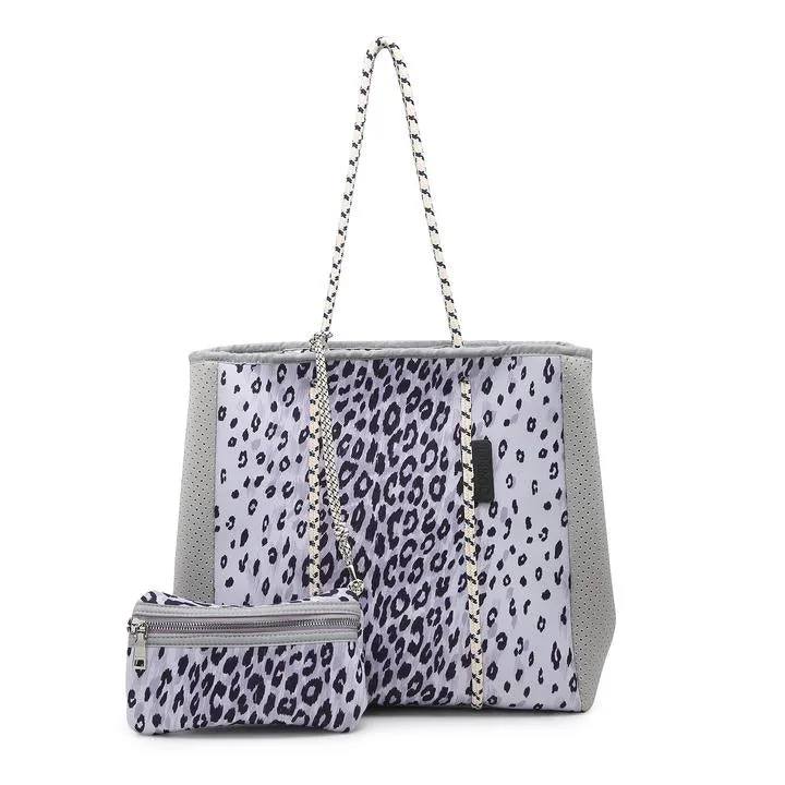 Cheetah Neoprene Tote With Inside Removeable Pouch in 2 Colors