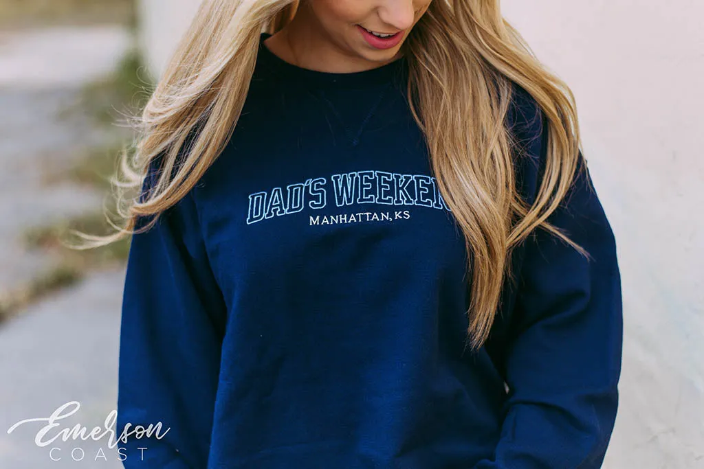 Chi O Embroidered Dad's Weekend Sweatshirt
