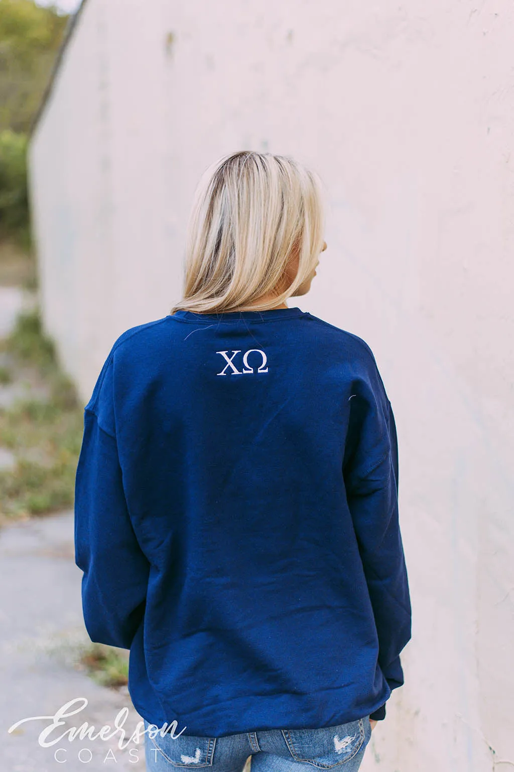 Chi O Embroidered Dad's Weekend Sweatshirt
