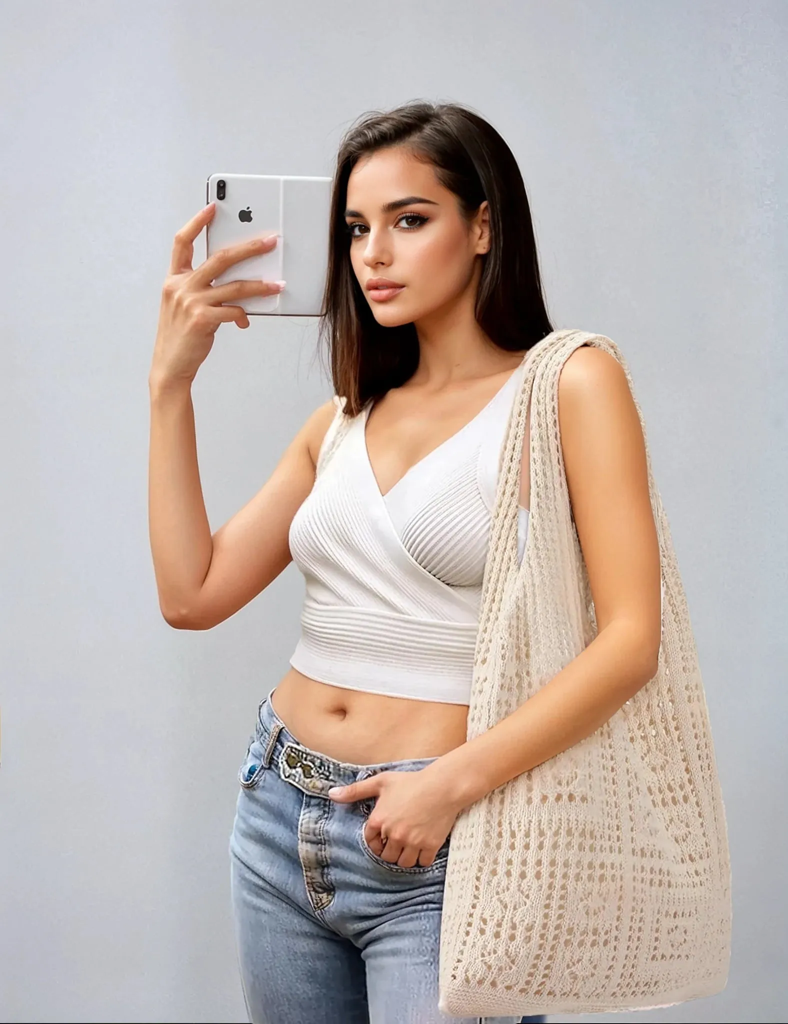 Chic Knitted Shoulder Tote Bag