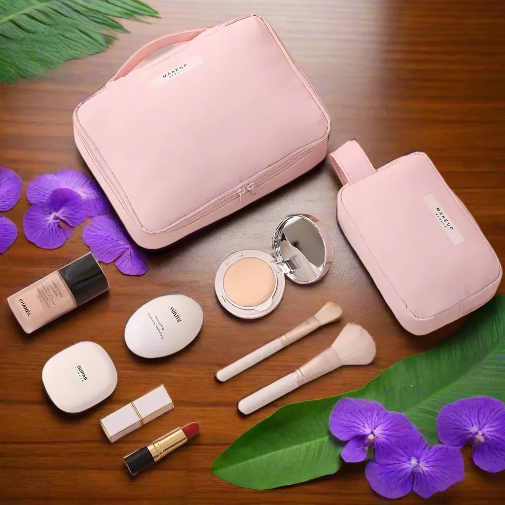 Chic Makeup Bag With Roomy Interior, Sturdy Nylon Build & Reliable Zipper Fastening For On-the-Go Use