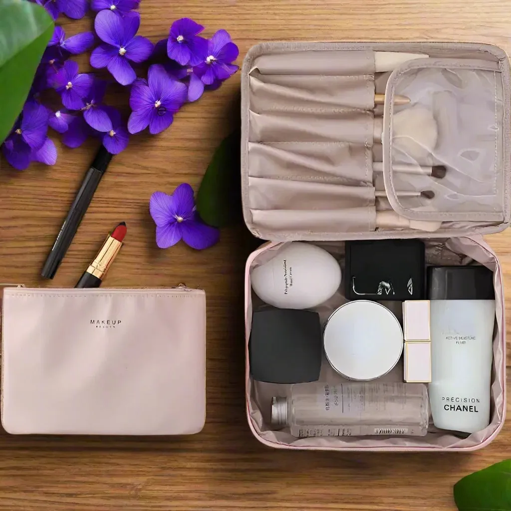 Chic Makeup Bag With Roomy Interior, Sturdy Nylon Build & Reliable Zipper Fastening For On-the-Go Use
