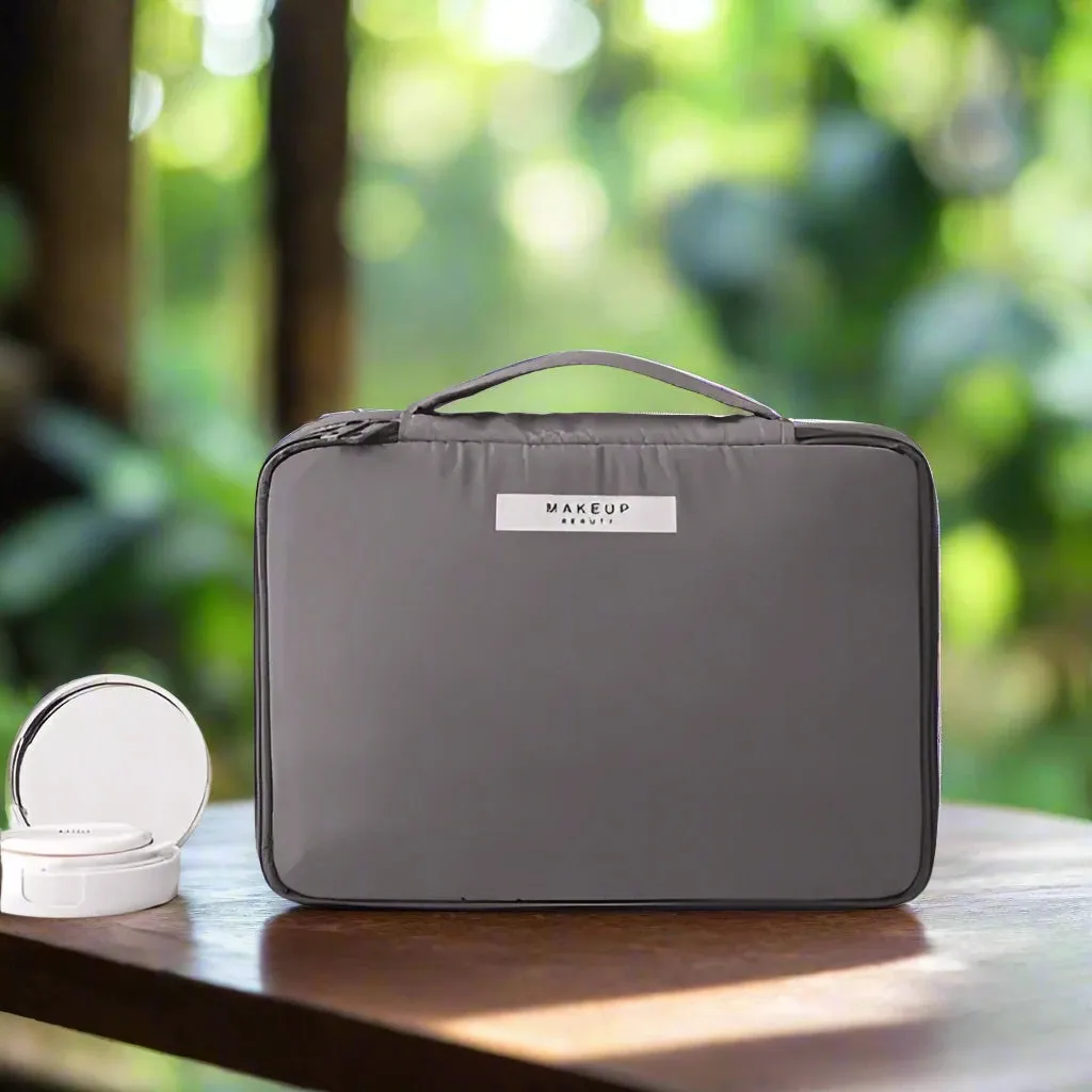 Chic Makeup Bag With Roomy Interior, Sturdy Nylon Build & Reliable Zipper Fastening For On-the-Go Use