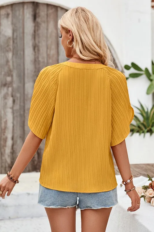 Chic Pleats Open Shoulder Blouse