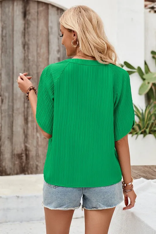 Chic Pleats Open Shoulder Blouse
