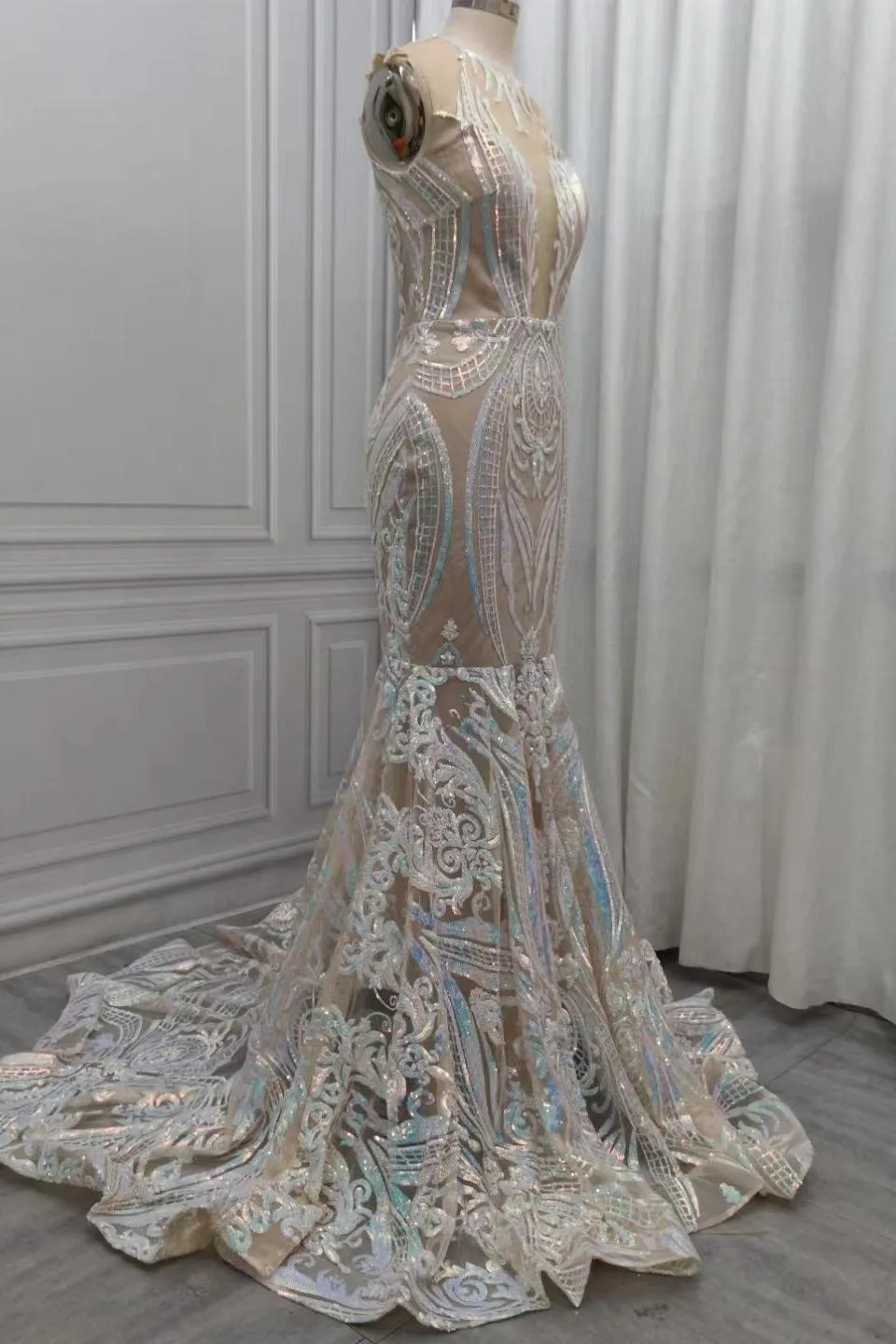 Chic Sequins Mermaid Prom Dresses Sparkle Evening Dresses On Sale