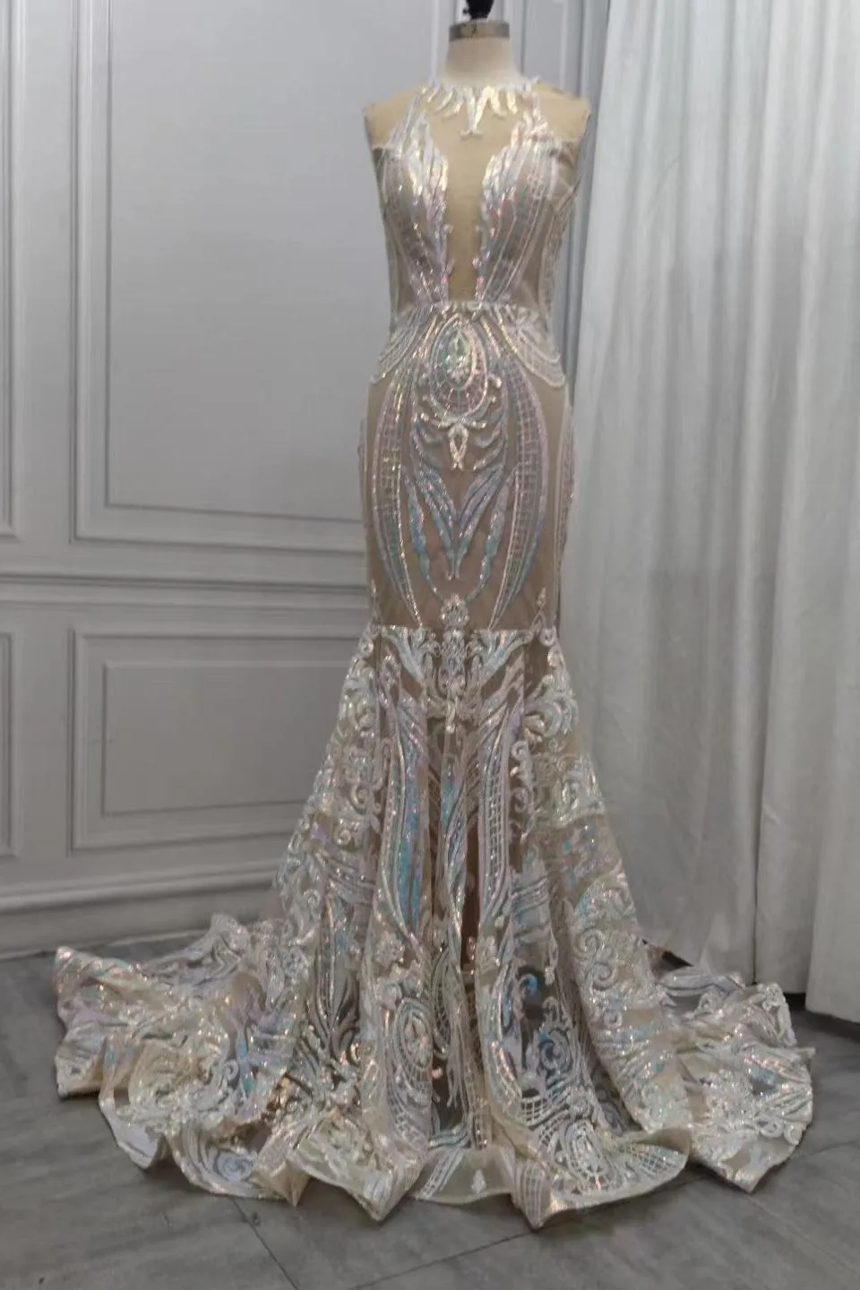 Chic Sequins Mermaid Prom Dresses Sparkle Evening Dresses On Sale