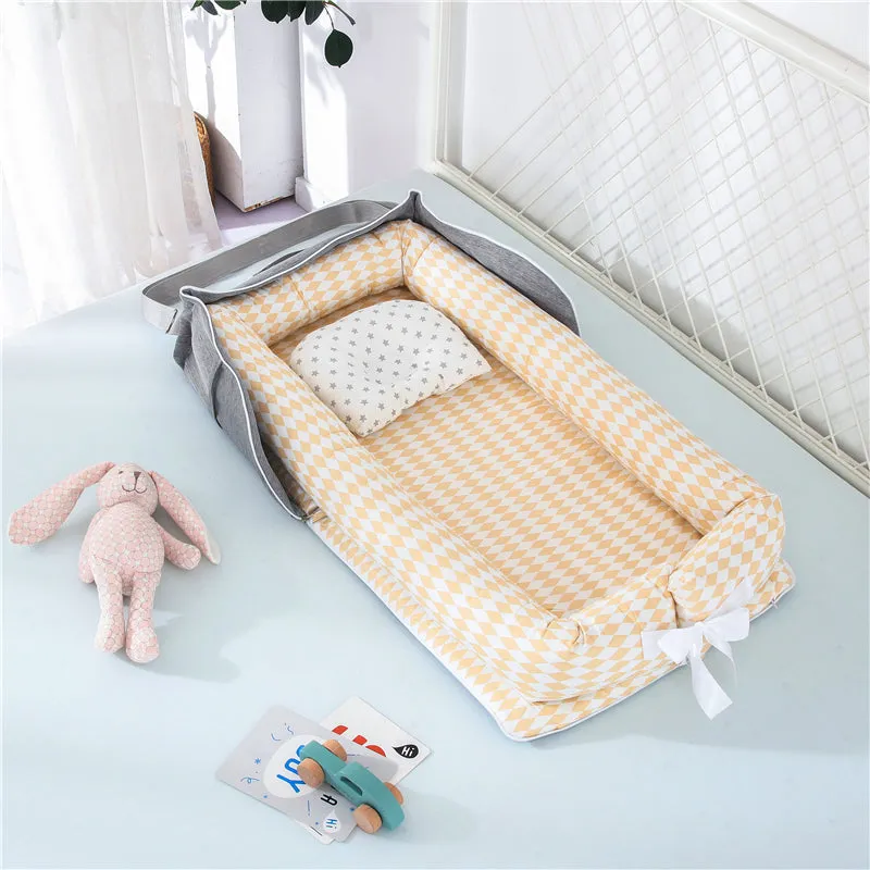 CHICURE- Portable Newborn Baby Crib Nest Bed for Baby Boys Girls Travel Infant Cotton Cradle Crib Baby Sleeping Set