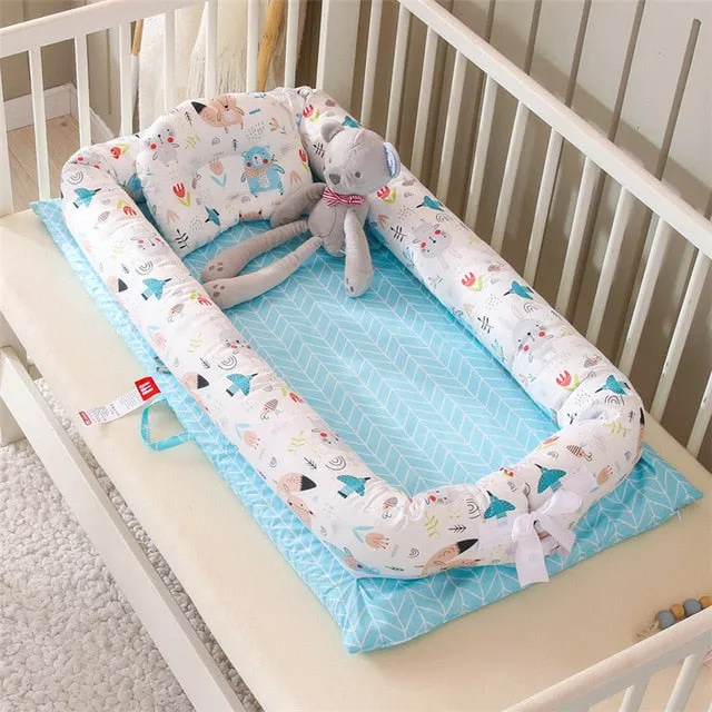 CHICURE- Portable Newborn Baby Crib Nest Bed for Baby Boys Girls Travel Infant Cotton Cradle Crib Baby Sleeping Set