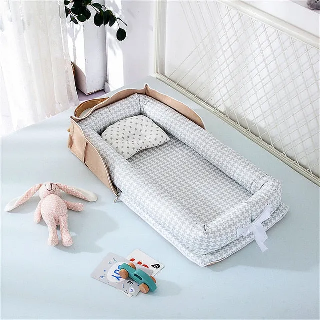 CHICURE- Portable Newborn Baby Crib Nest Bed for Baby Boys Girls Travel Infant Cotton Cradle Crib Baby Sleeping Set