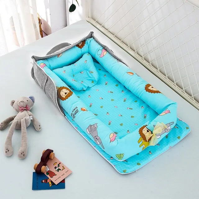 CHICURE- Portable Newborn Baby Crib Nest Bed for Baby Boys Girls Travel Infant Cotton Cradle Crib Baby Sleeping Set