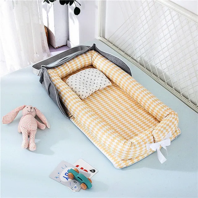 CHICURE- Portable Newborn Baby Crib Nest Bed for Baby Boys Girls Travel Infant Cotton Cradle Crib Baby Sleeping Set