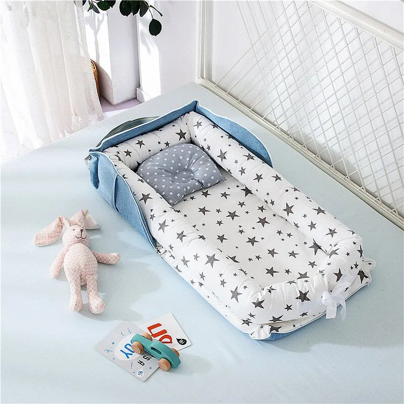 CHICURE- Portable Newborn Baby Crib Nest Bed for Baby Boys Girls Travel Infant Cotton Cradle Crib Baby Sleeping Set