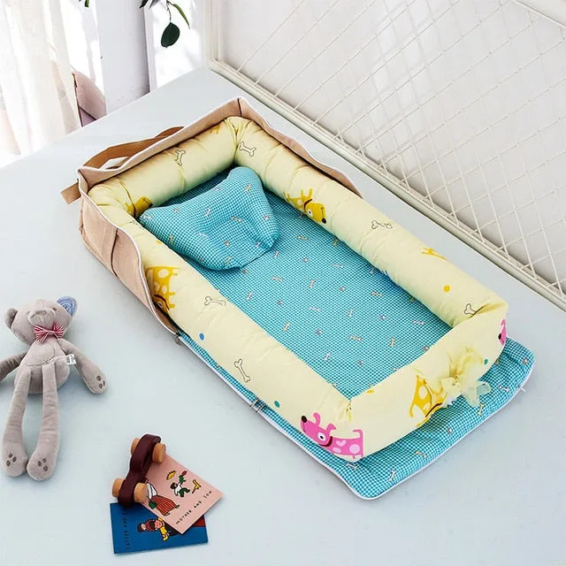 CHICURE- Portable Newborn Baby Crib Nest Bed for Baby Boys Girls Travel Infant Cotton Cradle Crib Baby Sleeping Set