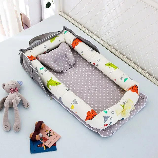 CHICURE- Portable Newborn Baby Crib Nest Bed for Baby Boys Girls Travel Infant Cotton Cradle Crib Baby Sleeping Set