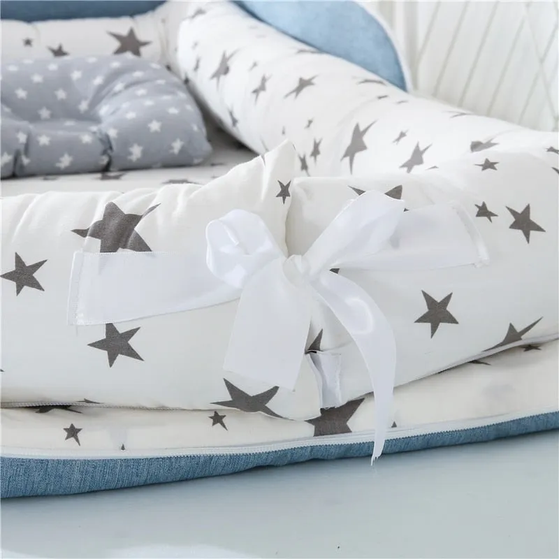 CHICURE- Portable Newborn Baby Crib Nest Bed for Baby Boys Girls Travel Infant Cotton Cradle Crib Baby Sleeping Set