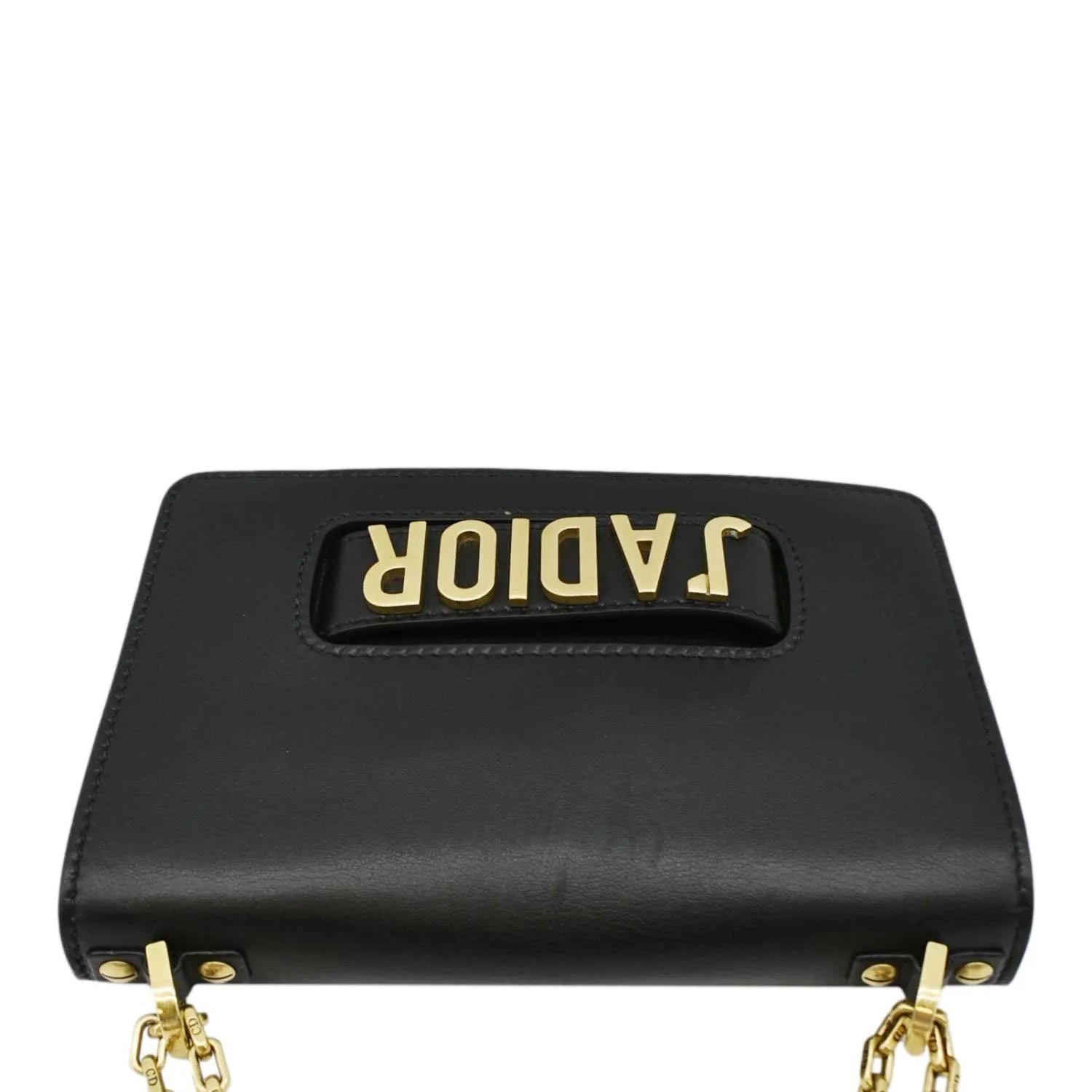 CHRISTIAN DIOR J'Adior Medium Leather Flap Chain Shoulder Bag Black