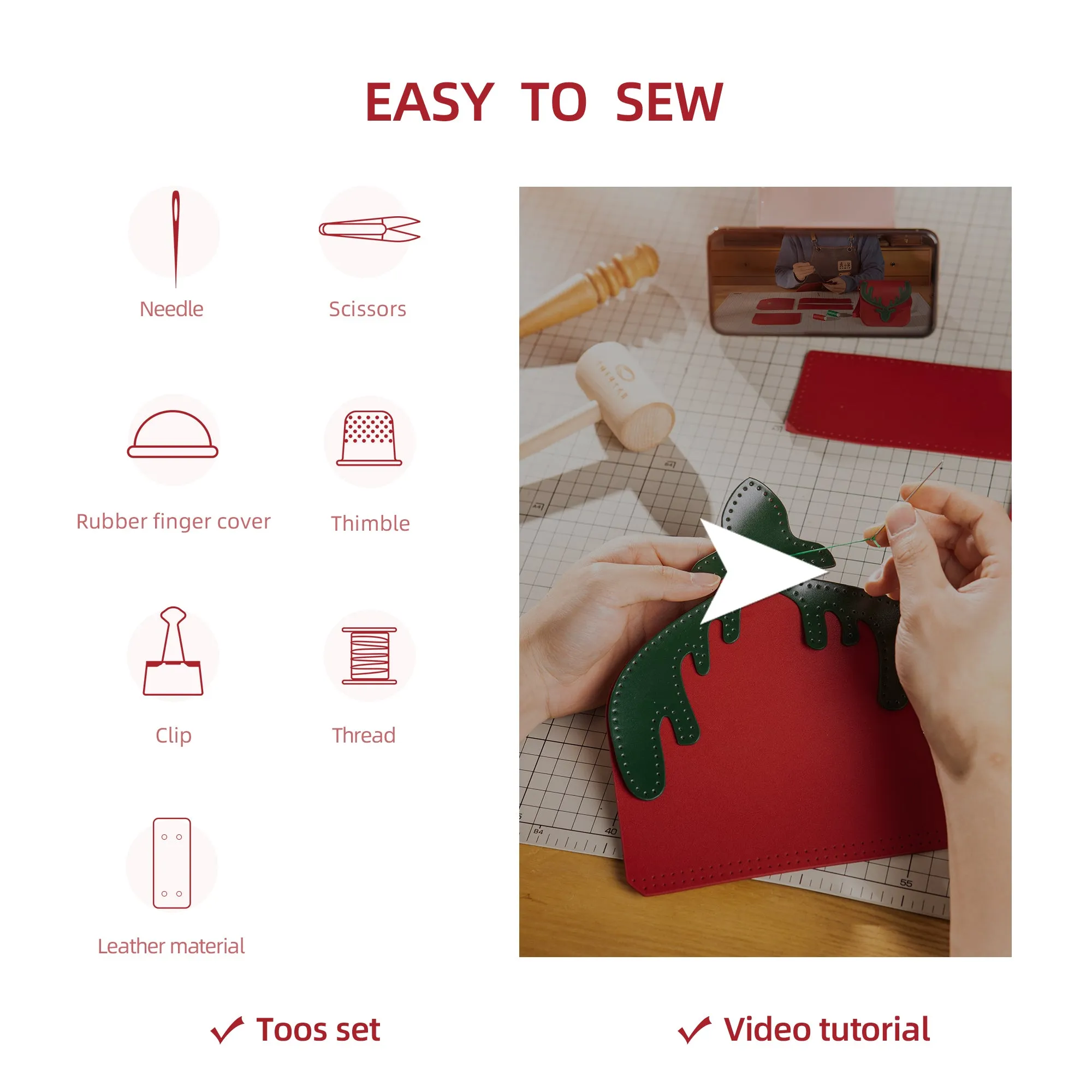 Christmas Elk Leather Bag Kit