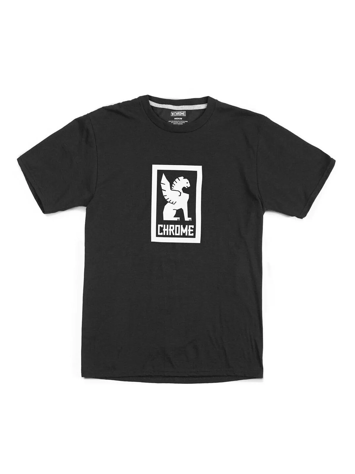 Chrome Industries Vertical Border Logo Tee Black White
