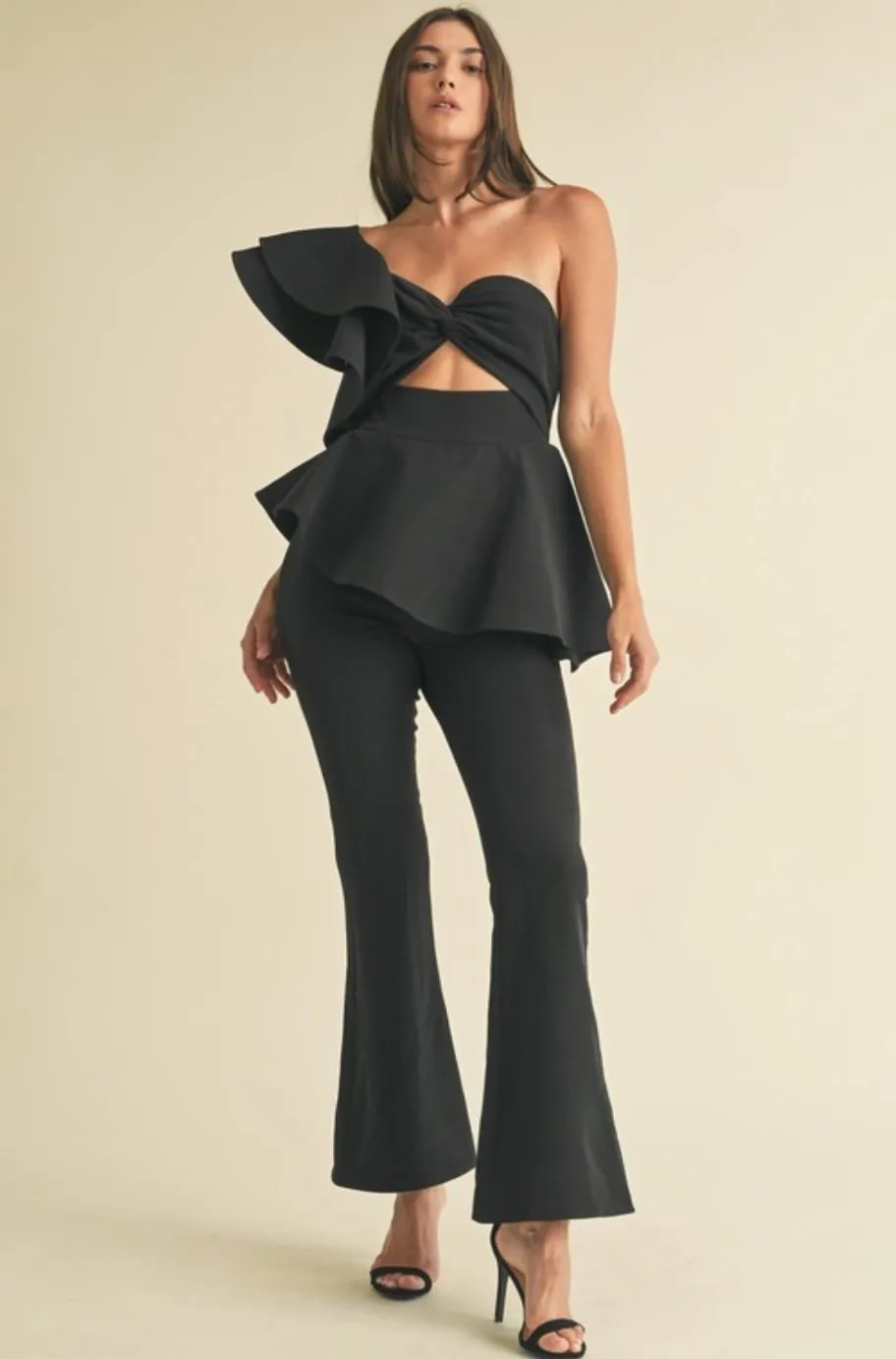 Ciara Black One Shoulder Jumpsuit
