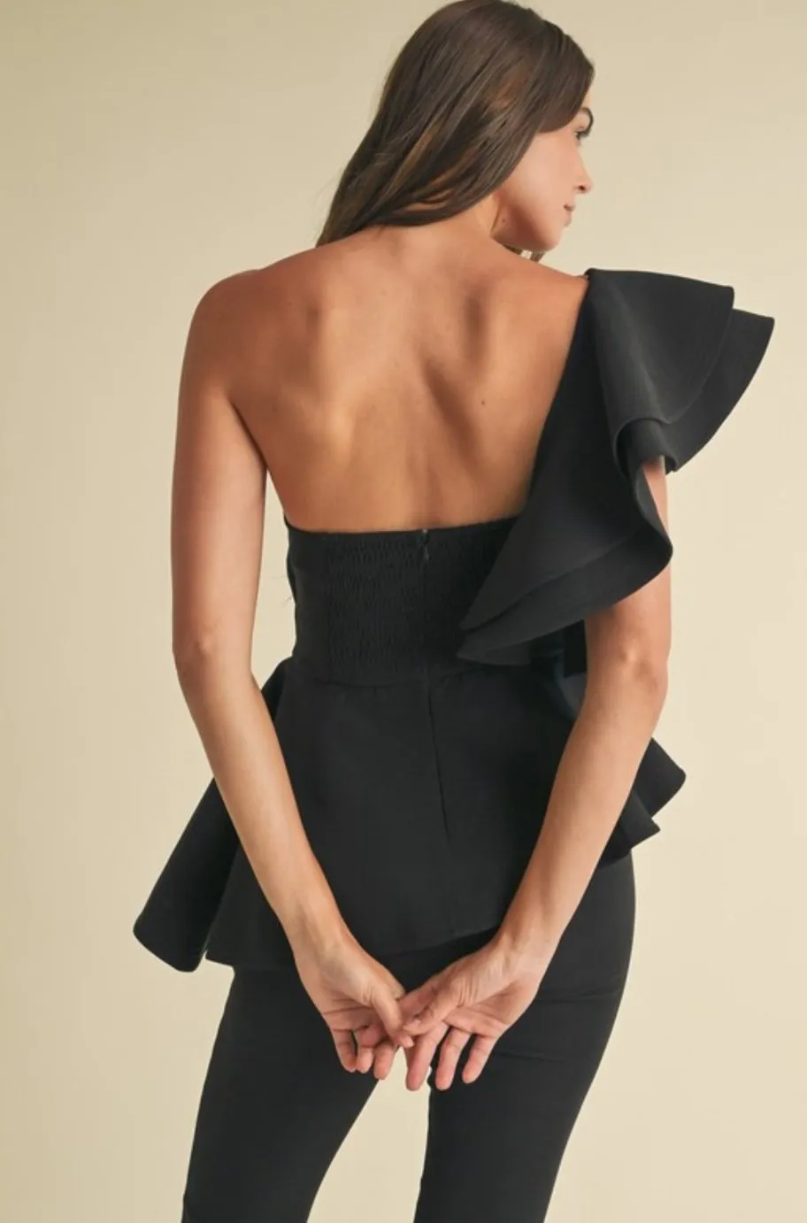 Ciara Black One Shoulder Jumpsuit