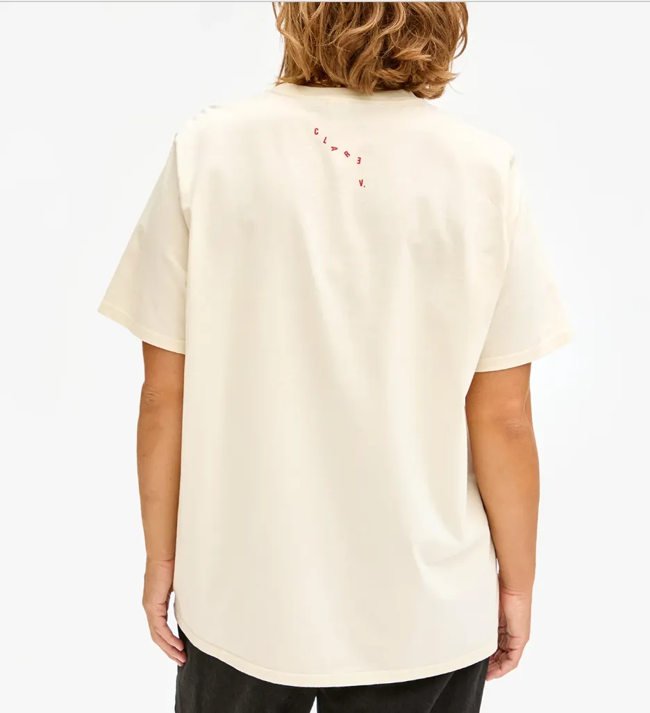 Clare V. - Le Weekend Original Tee Shirt - Cream/Navy