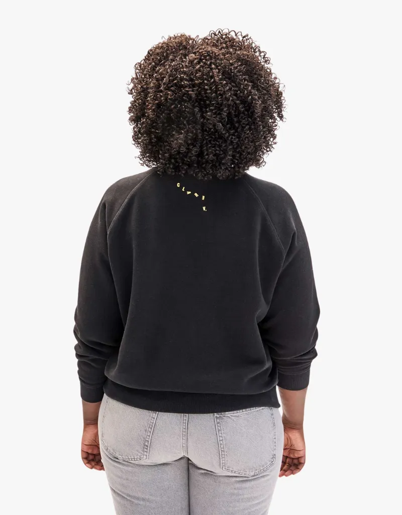 Clare V. Sweatshirt in Black with Marigold Le Weekend