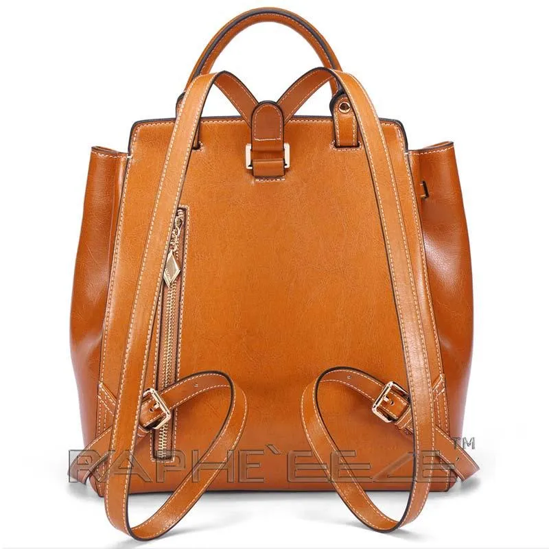 Classic Leather Brown Tote Bag for Woman-Mini Handbag