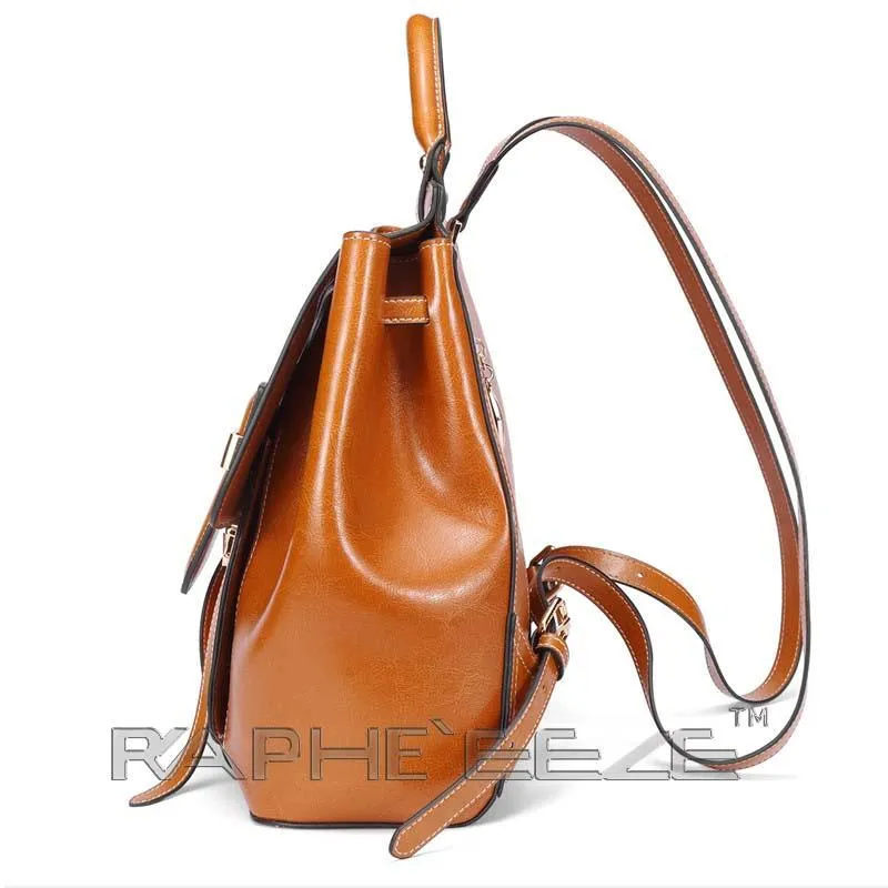 Classic Leather Brown Tote Bag for Woman-Mini Handbag