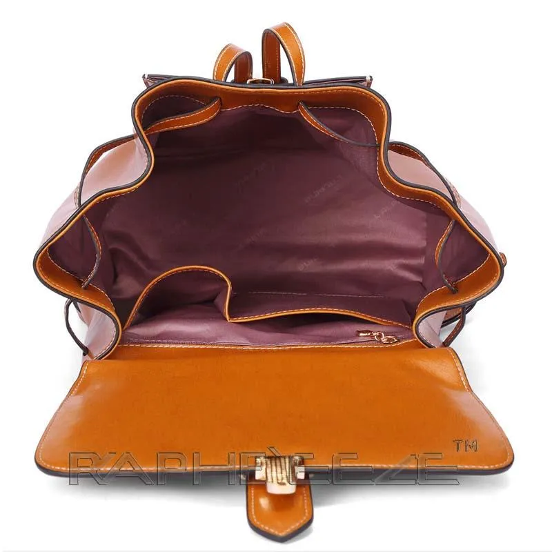Classic Leather Brown Tote Bag for Woman-Mini Handbag