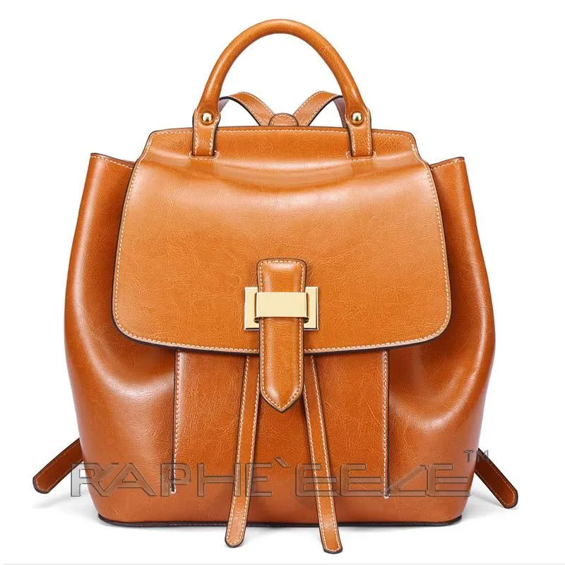 Classic Leather Brown Tote Bag for Woman-Mini Handbag