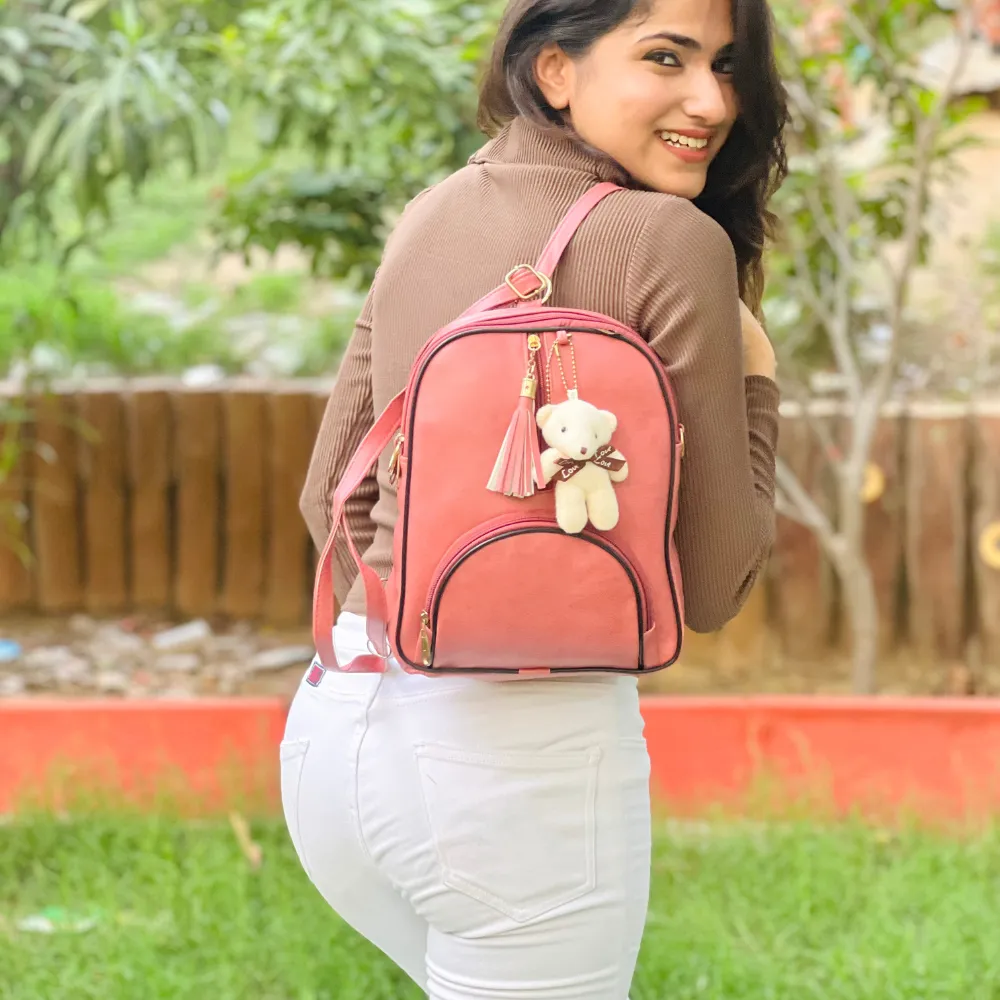 Classy Leather Customized Teddy Multipurpose Bag - Maroon