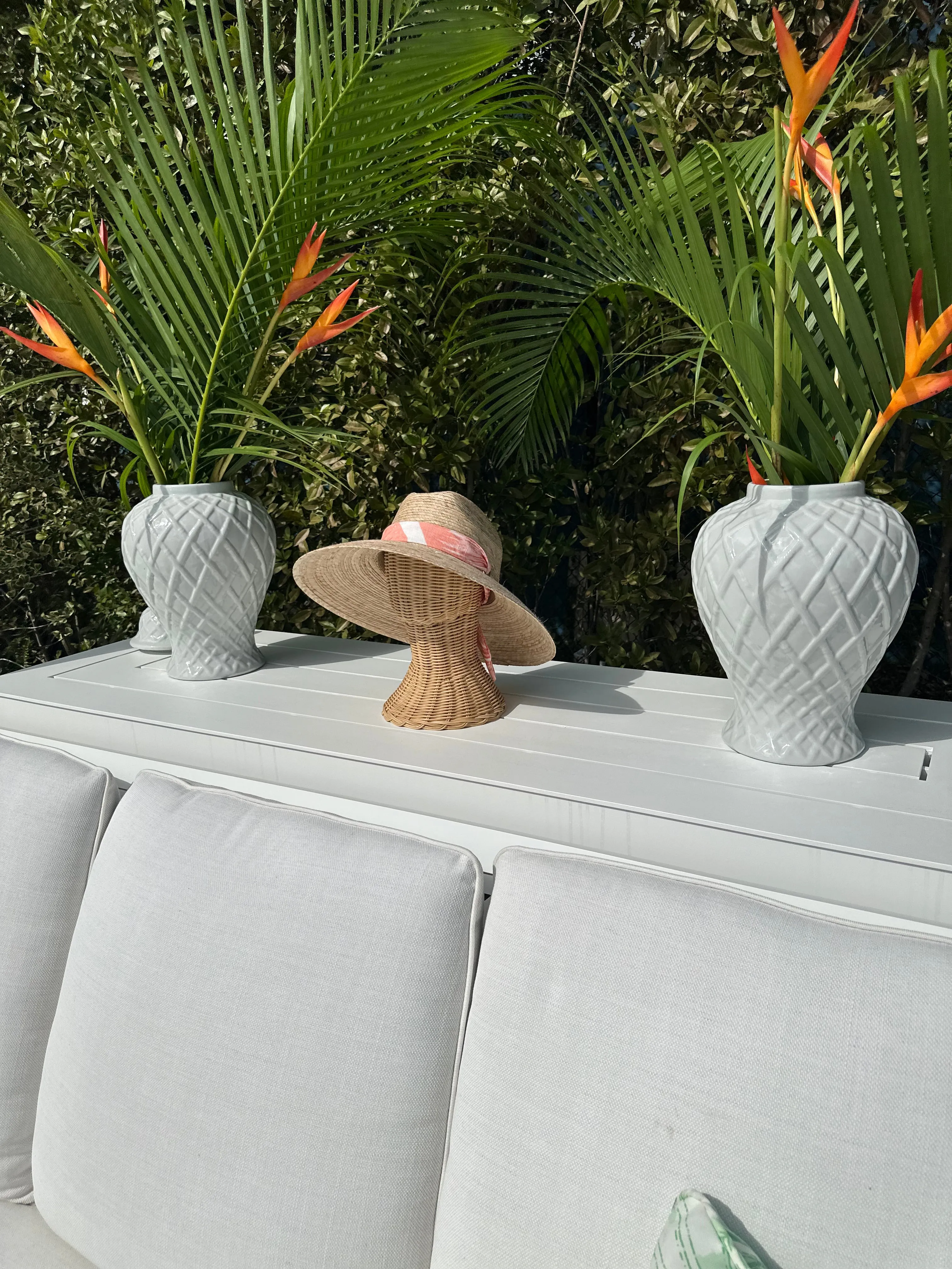 Clematis Bucket Hat - Meg Braff Designs "Picwic Stripe" Fabric Ribbon - Turquoise