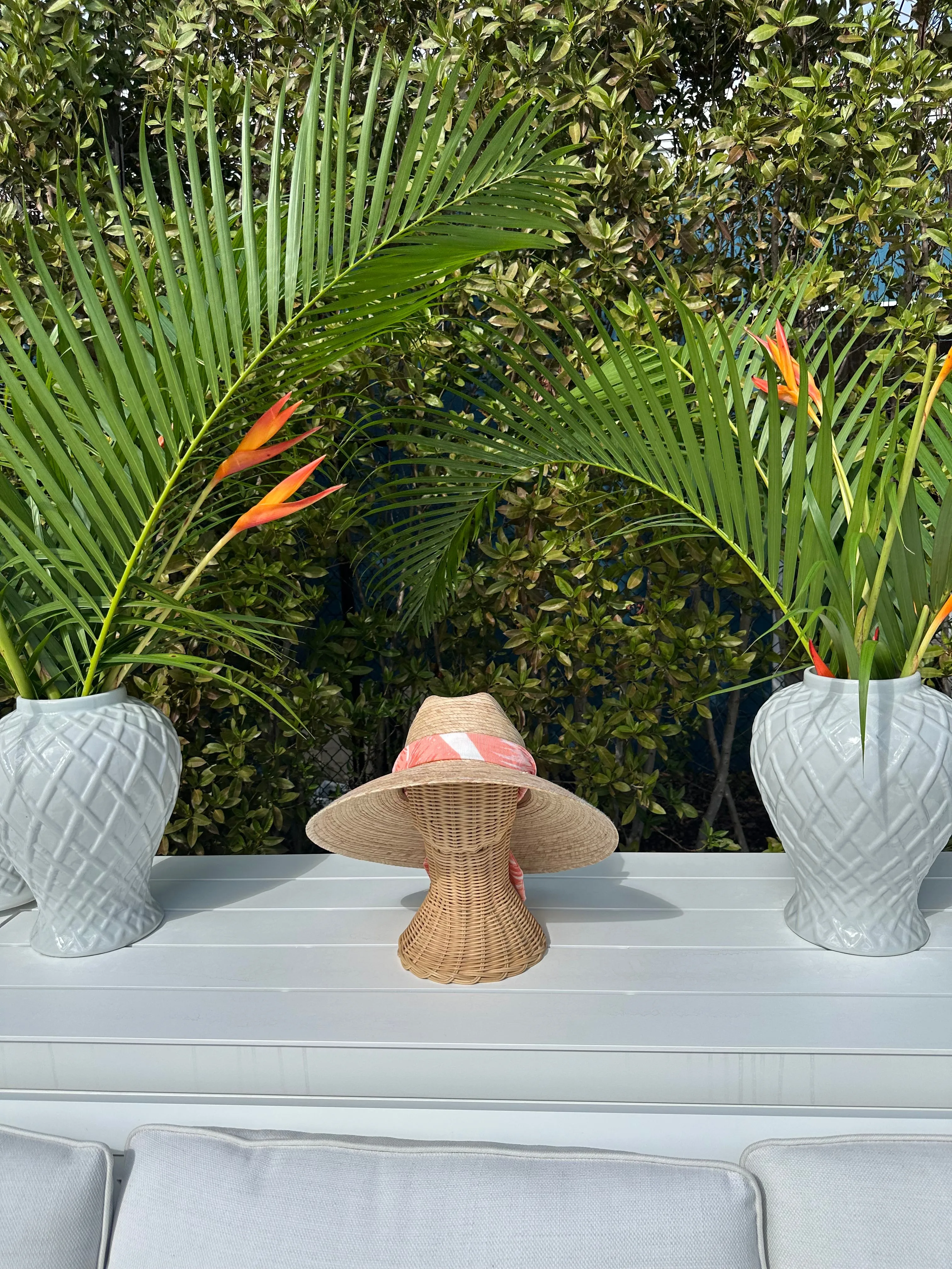 Clematis Bucket Hat - Meg Braff Designs "Picwic Stripe" Fabric Ribbon - Turquoise