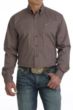 CLMTW1105710-BUR Mens Cinch L/S - Burg Print