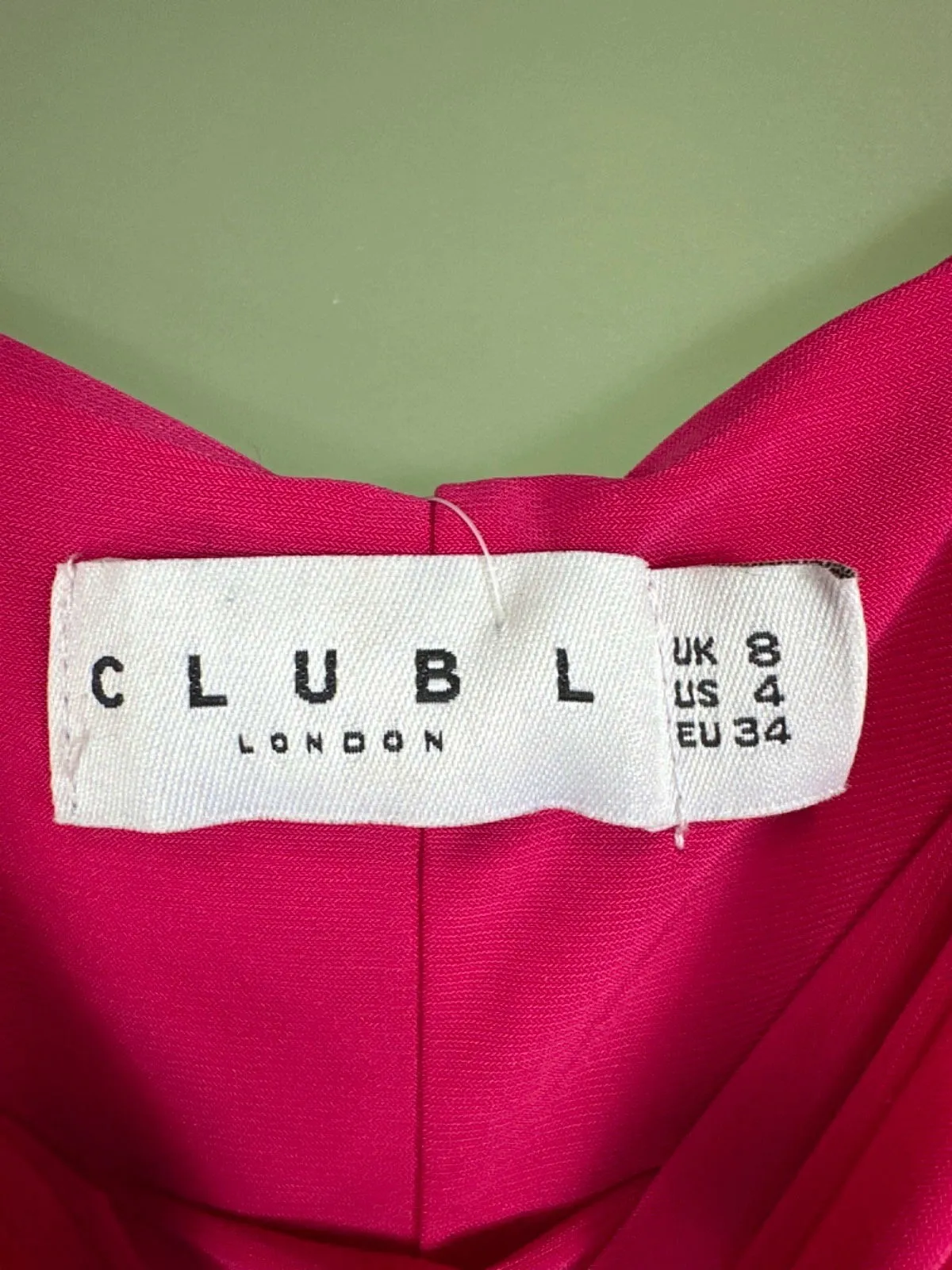 Club L Pink Long Sleeve Ruched Dress UK 8