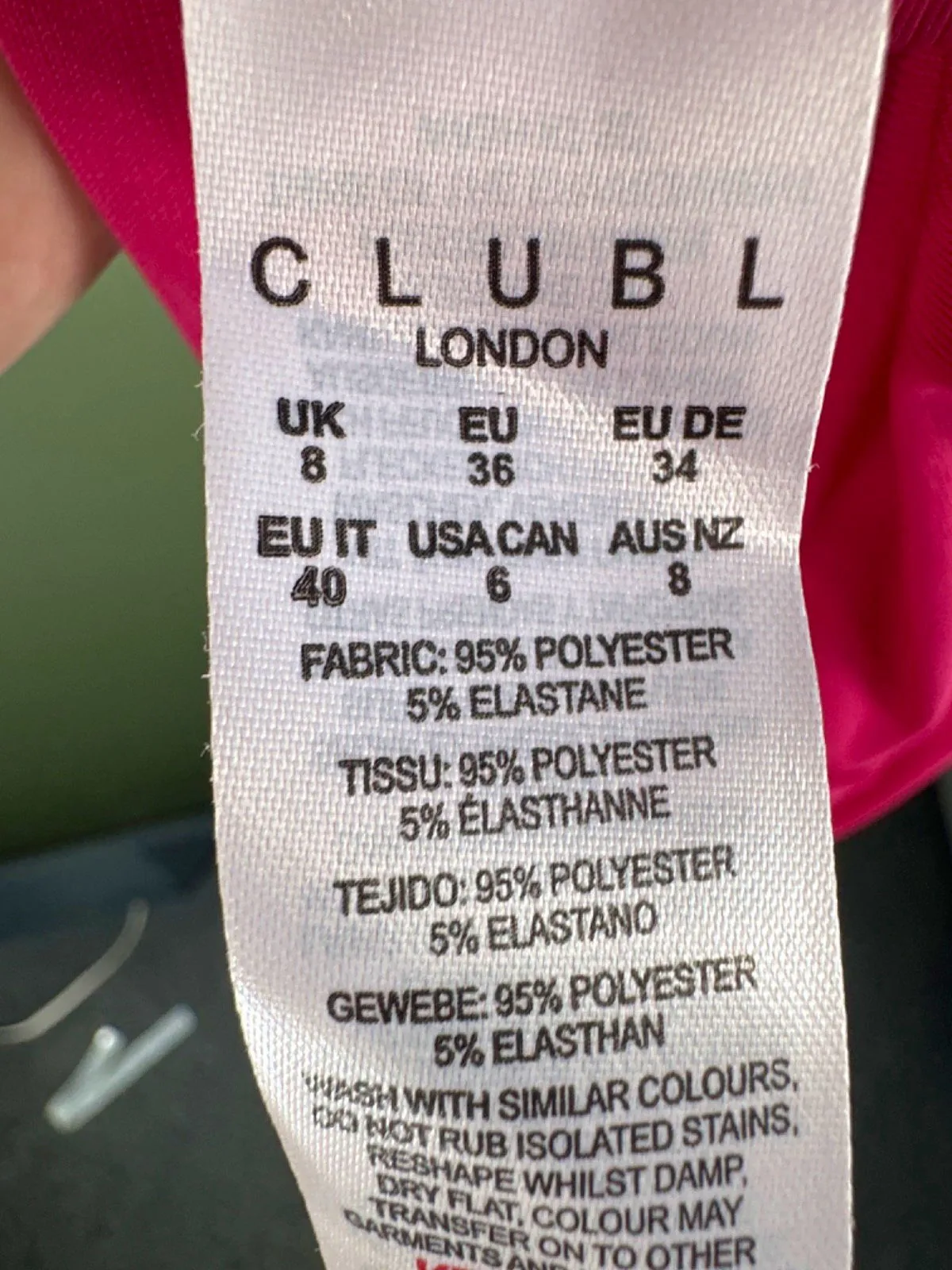 Club L Pink Long Sleeve Ruched Dress UK 8