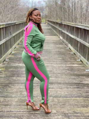 Cold Shoulder Track Suit