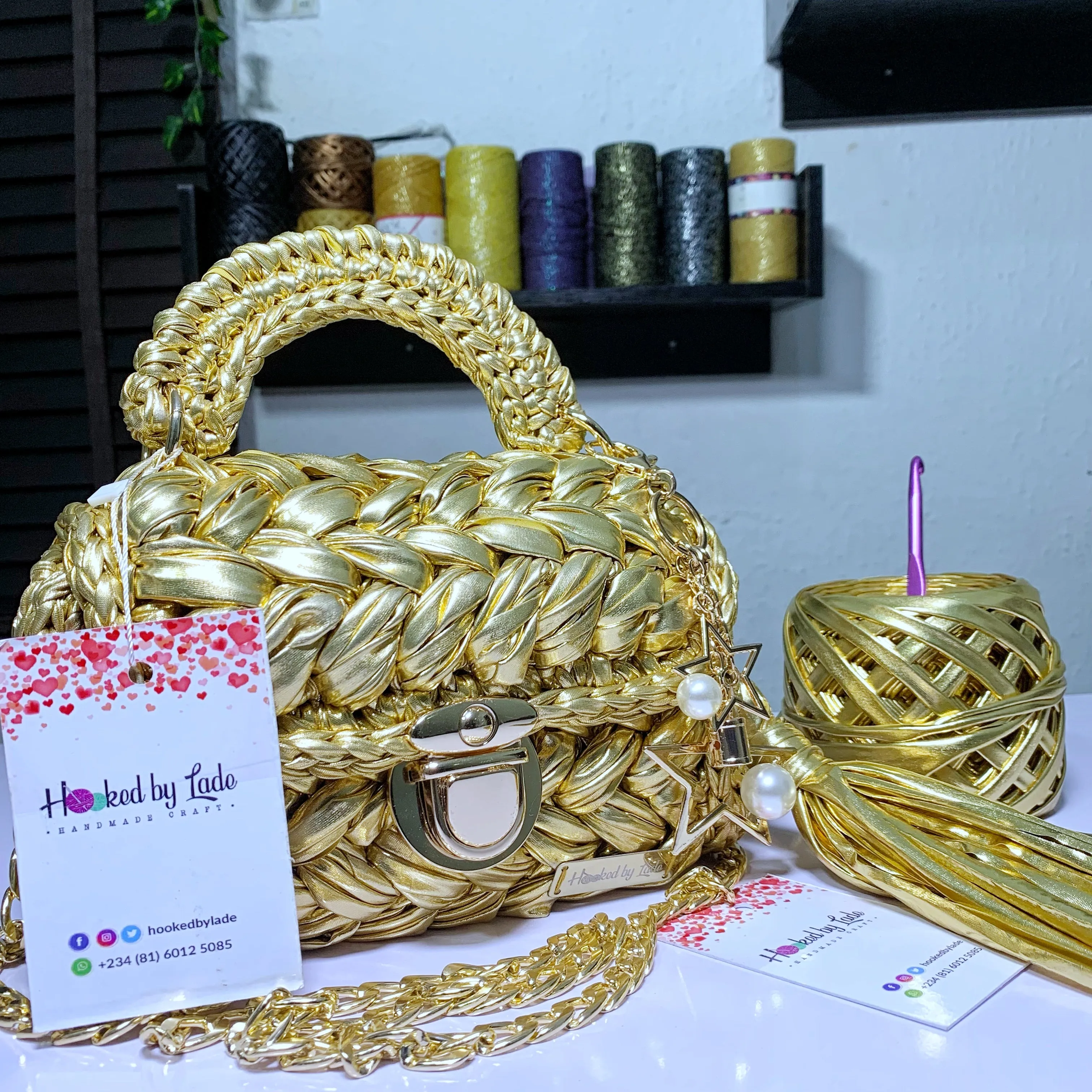 'Comfort' Golden Crochet Bag