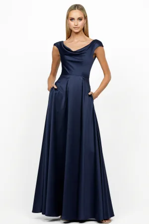 Cora Cap Sleeve Gown by Bariano - RENTAL