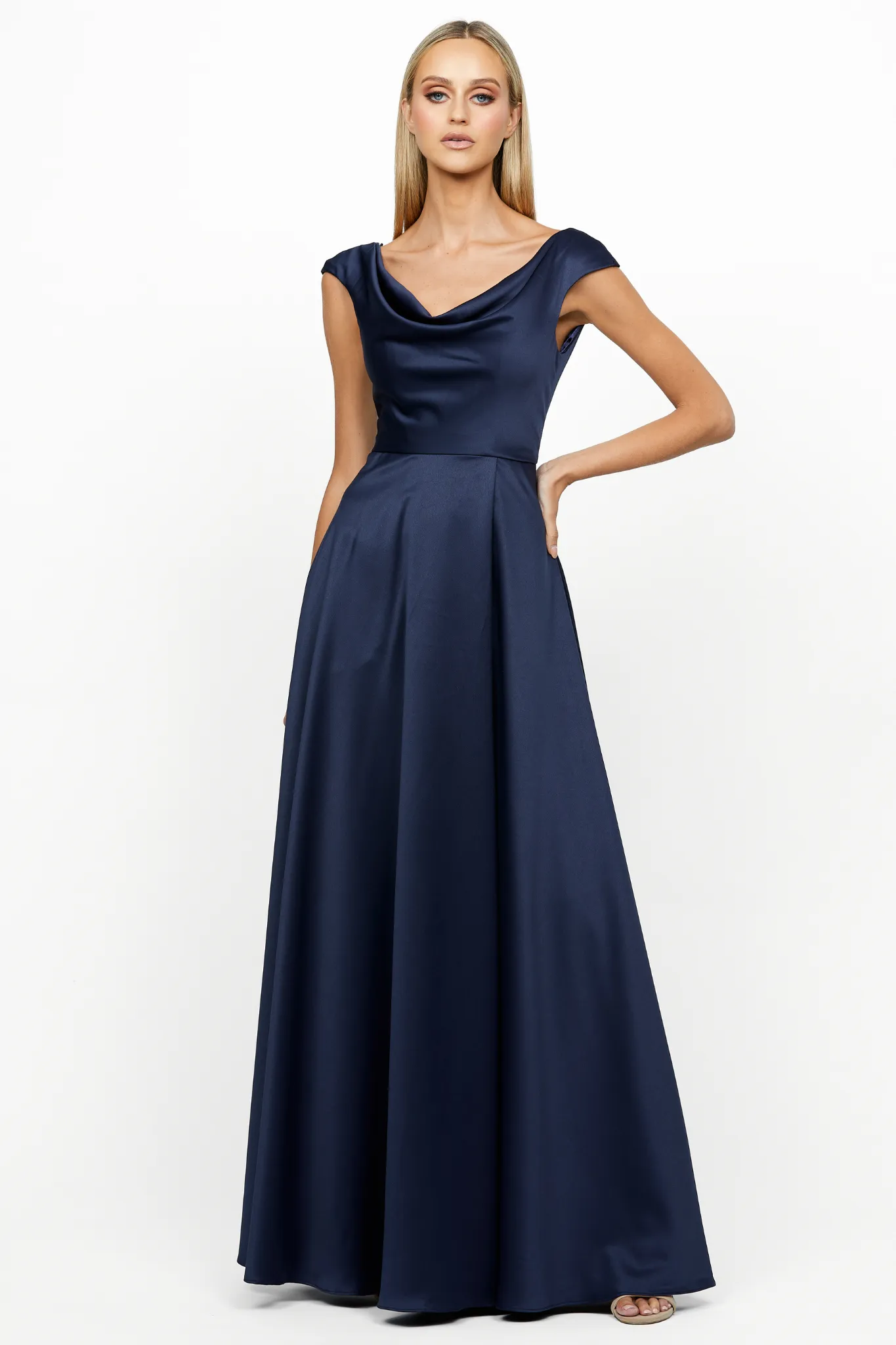 Cora Cap Sleeve Gown by Bariano - RENTAL