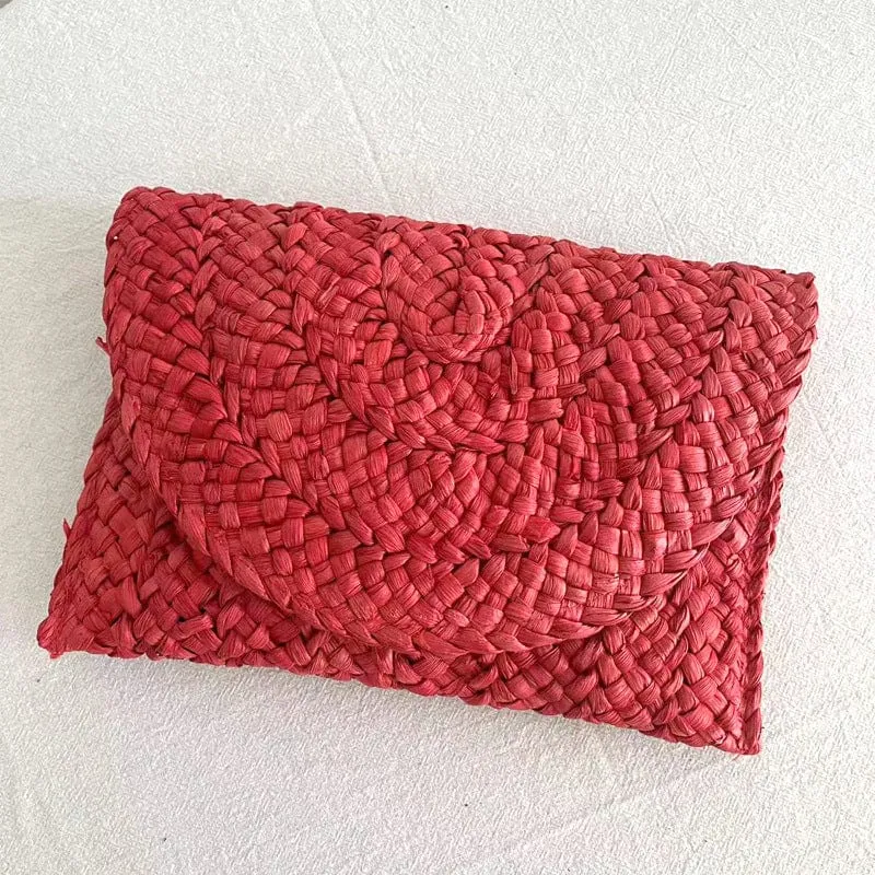 Cornhusk Woven Straw Clutch