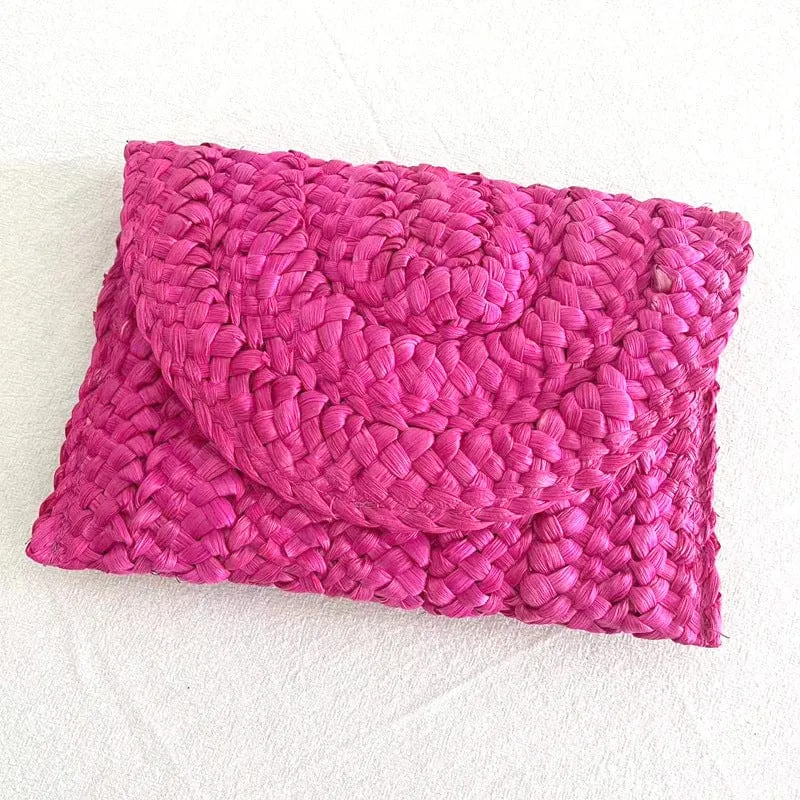 Cornhusk Woven Straw Clutch