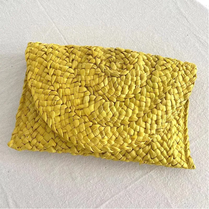 Cornhusk Woven Straw Clutch