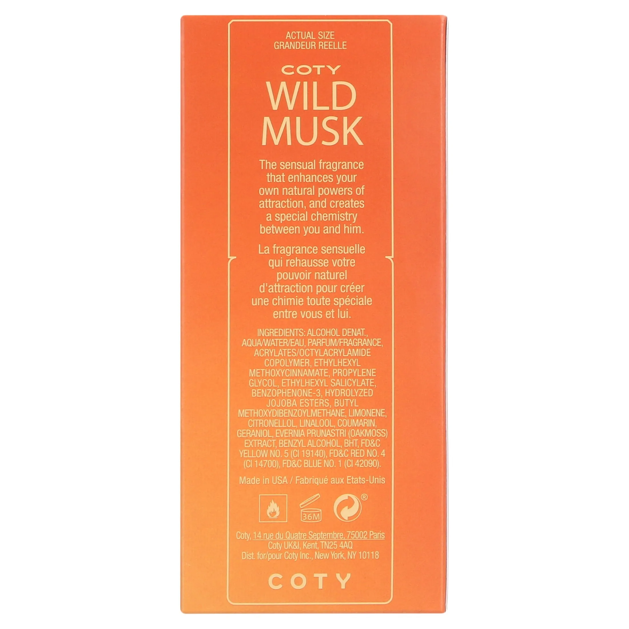 Coty Wild Musk for Women 1.5 oz Cologne Spray NIB AUTHENTIC