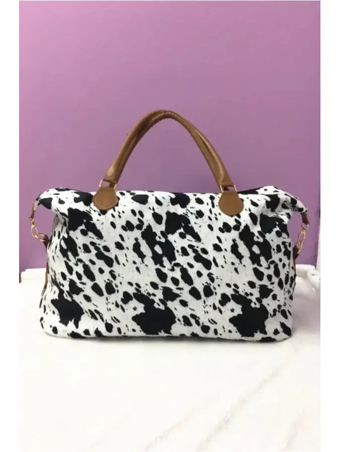 COW PRINT WEEKEND BAG